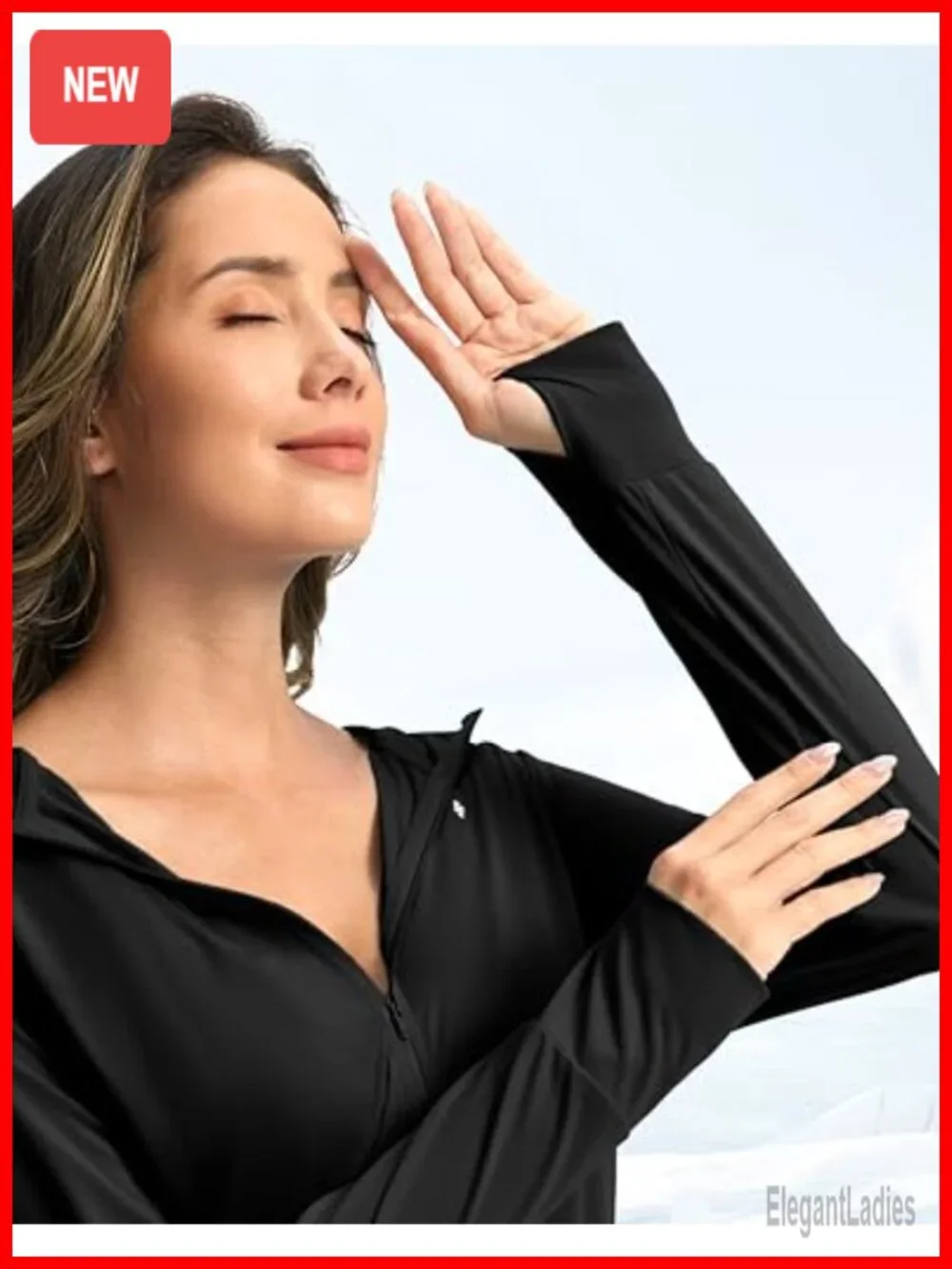 Women's UPF 50+ Swim Cover Up Hoodie Long Jacket SPF UV Protection Rash Guard